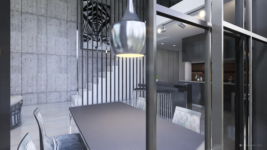 Modern Bauhaus Black Grey Unnamed space 3d design renderings
