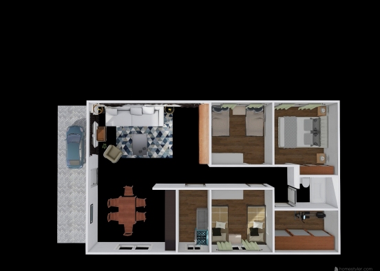 Casa 98m2 Design Rendering