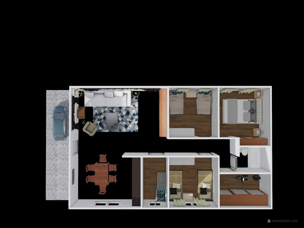 Casa 98m2 3d design renderings