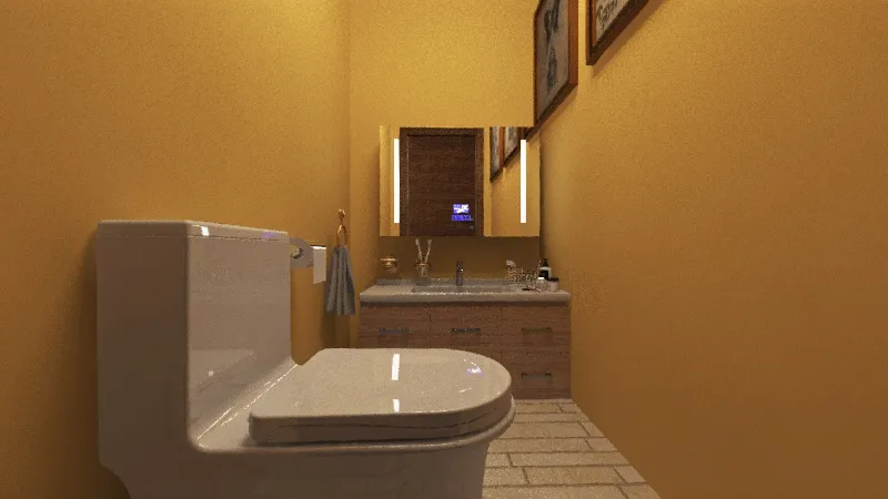 Mini Bathroom 3d design renderings