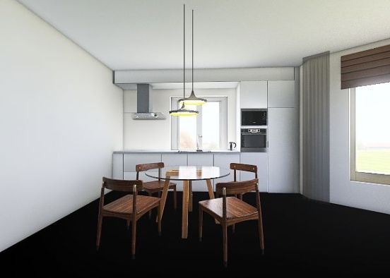 Дом на Ермака 61 кухня с островом Design Rendering