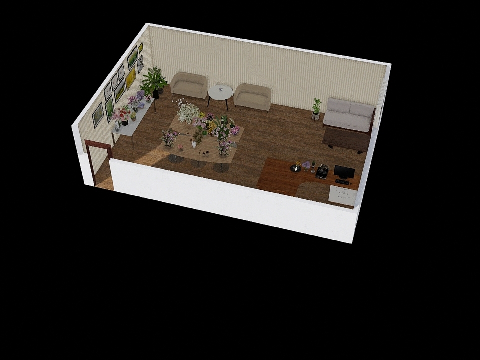 花店 3d design renderings