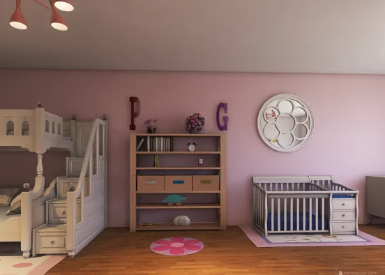 Kids Room/Nursey (Girls) Design Rendering
