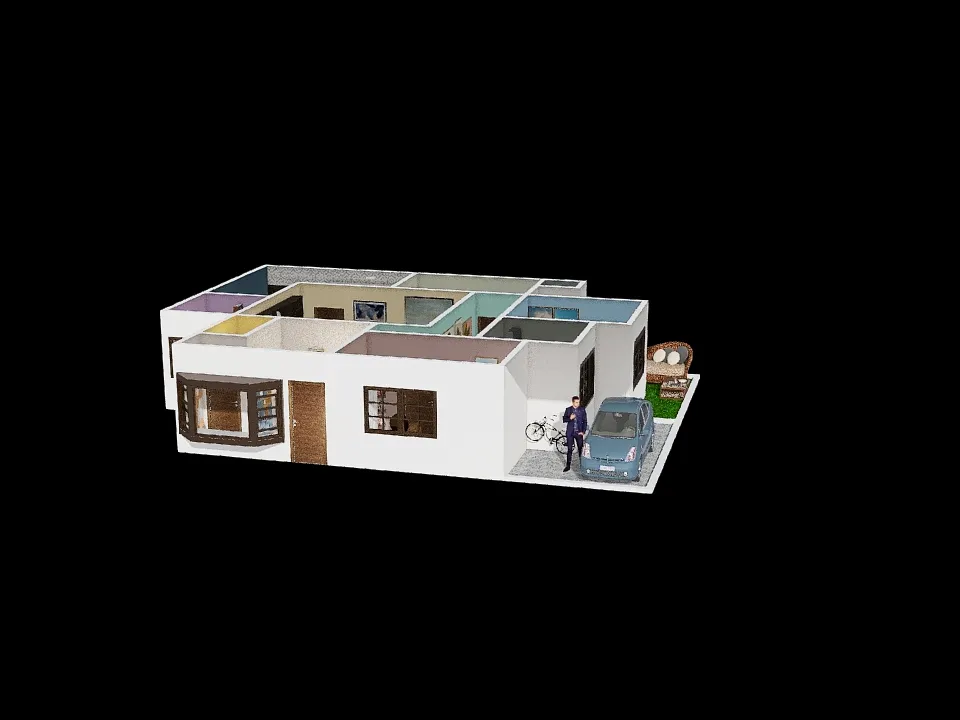 KNEEL THEATER HOUSE 3d design renderings