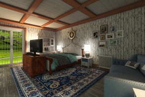 Mediterranean-Style Bedroom Design Rendering