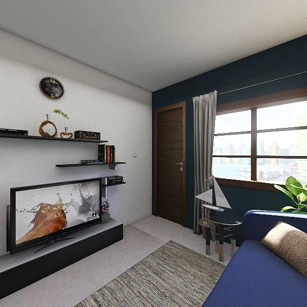 Living & kitchen 3d design renderings