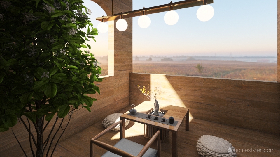 porch and Dining Room 3d design renderings