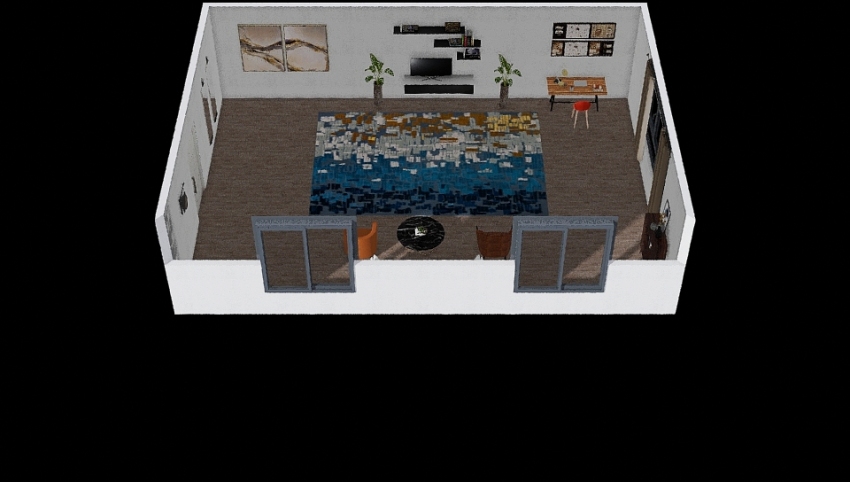 Modern living room 3d design picture 77.85