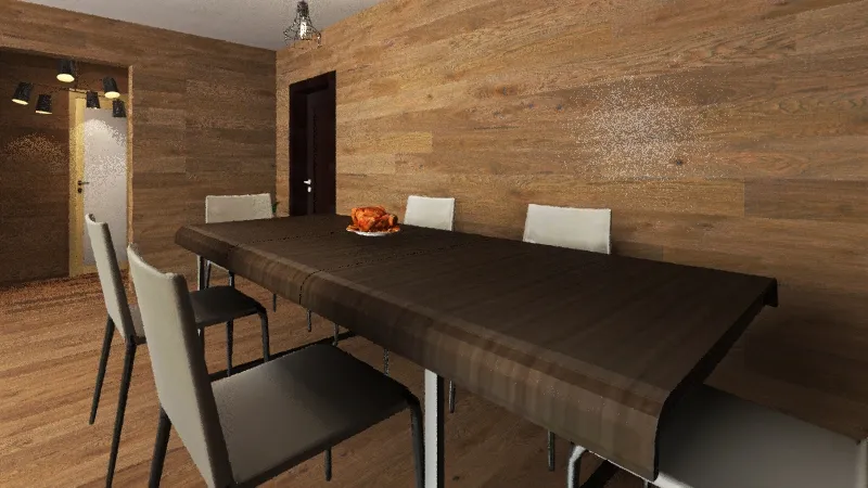 Cocina, Comedor y Sala de estar 3d design renderings