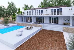 Carribian villa Design Rendering