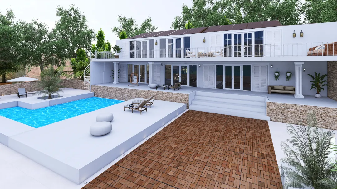 Carribian villa 3d design renderings