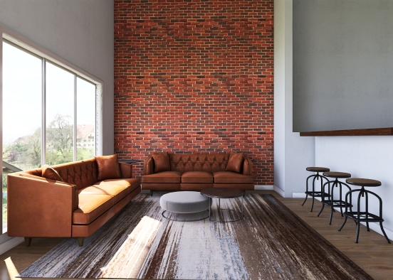 Nordic Living Room Design Rendering