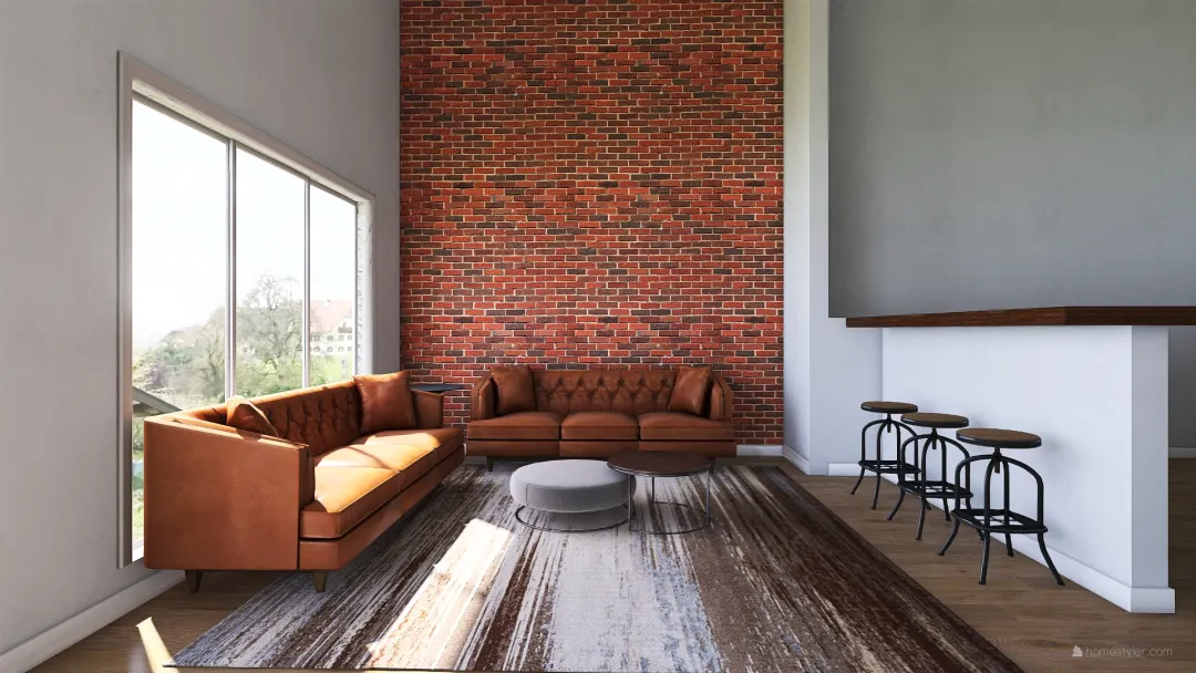 Nordic Living Room 3d design renderings