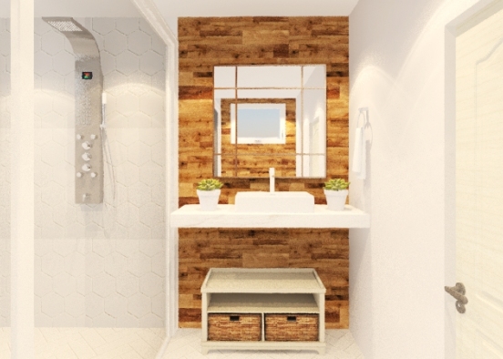 Banheiro pequeno Design Rendering