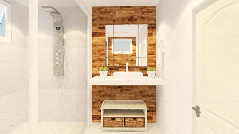 Banheiro pequeno 3d design renderings