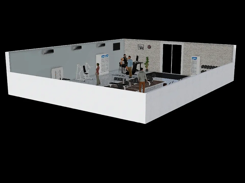 健身房 3d design renderings