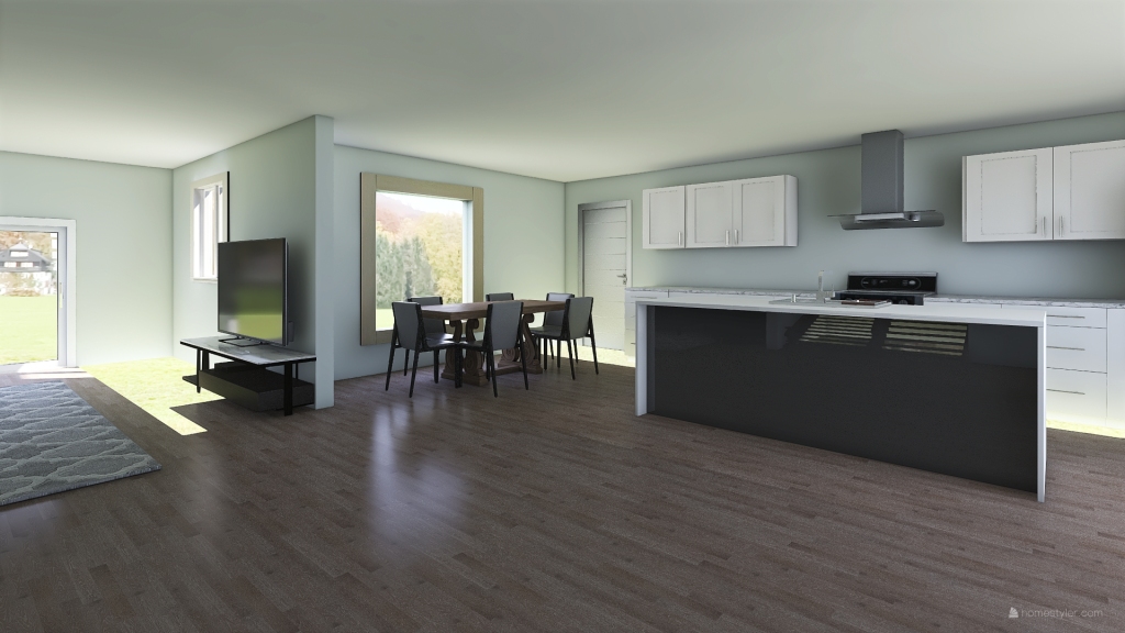 kitchen- Garage wall 3d design renderings