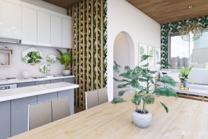 Pink Tropics apartment Design Rendering