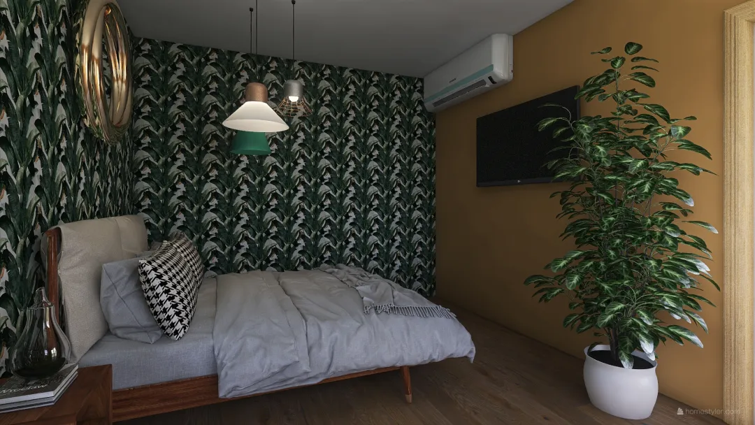 habitacion verde 3d design renderings