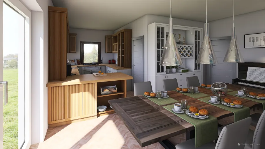 Dining & Living 3d design renderings