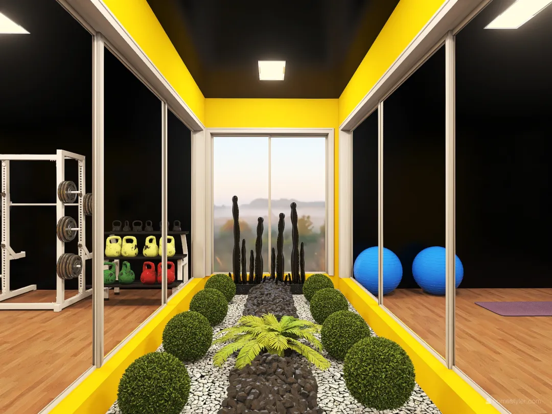 Gym at home 3d design renderings