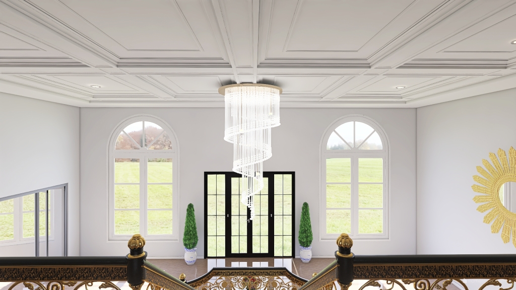 Foyer and Dining Room 3d design renderings