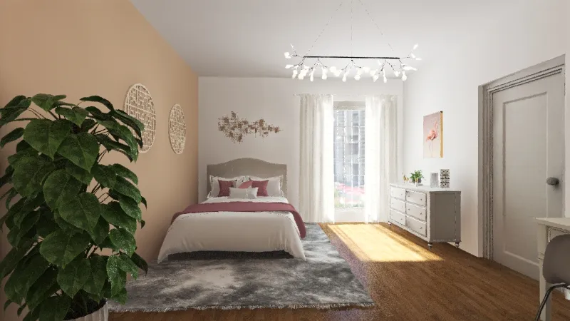 habitacion rosa 3d design renderings