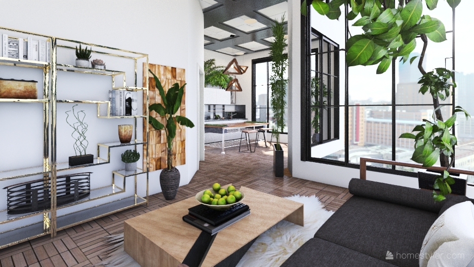 Modern Industrial Home 3d design renderings