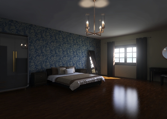 simple bed room Design Rendering