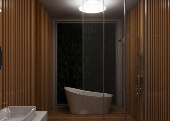 bathroom in the forest Design Rendering