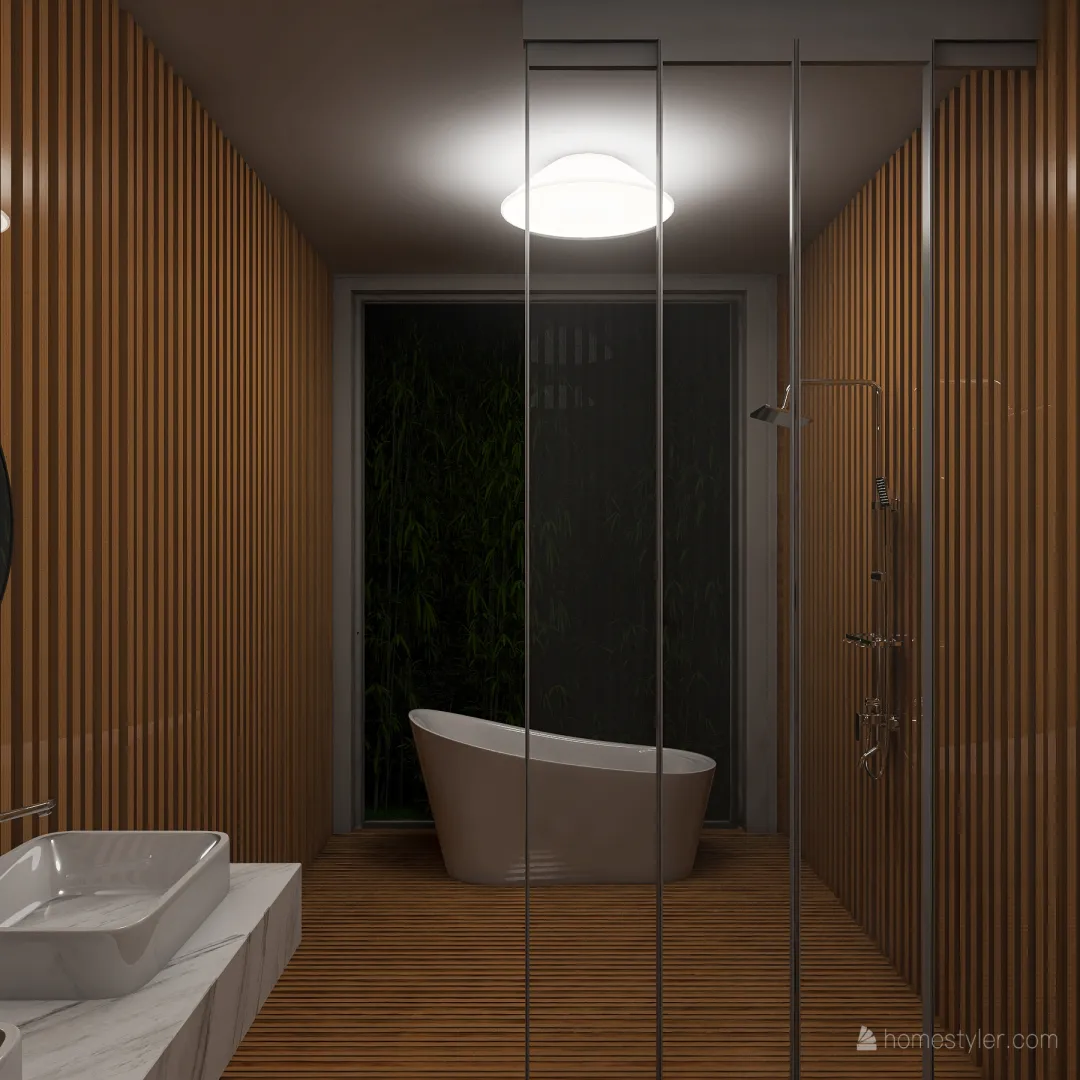 bathroom in the forest 3d design renderings