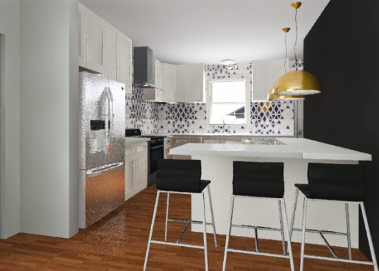 Client J Kitchen 2 (with peninsula) Design Rendering