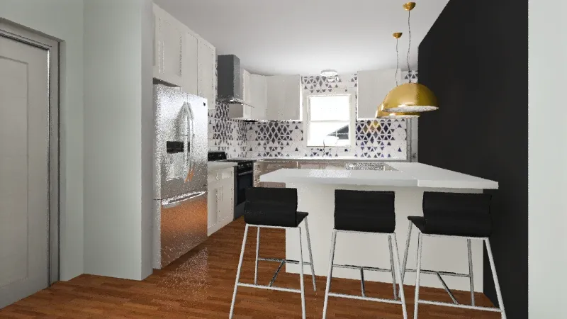 Client J Kitchen 2 (with peninsula) 3d design renderings