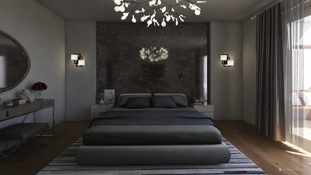 modern bed 3d design renderings