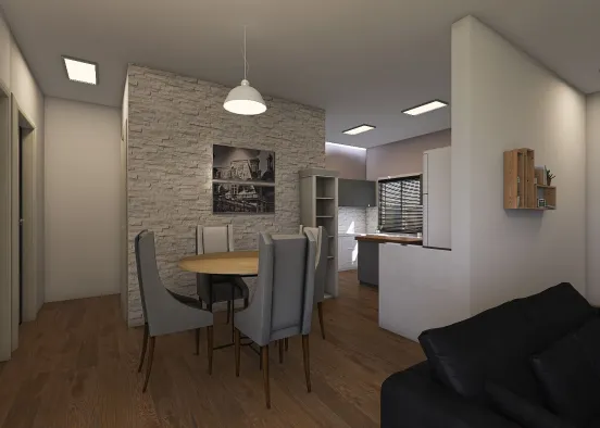 Project 3: 1450 Sq. Ft  Mid suburban interior design for an apartment  Design Rendering
