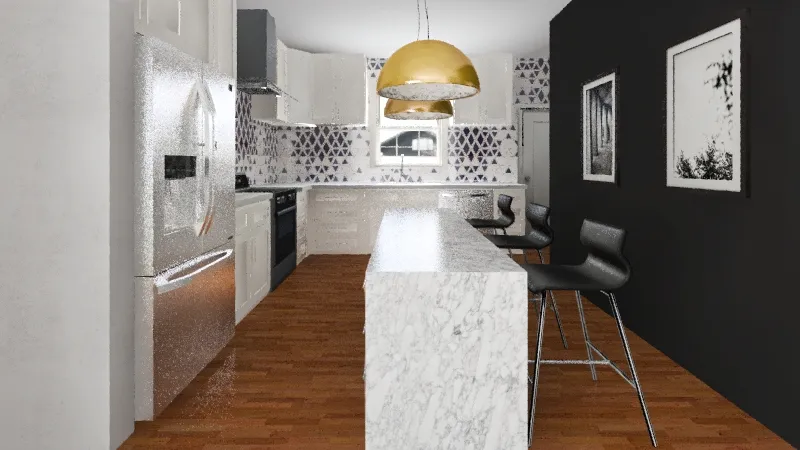 Client J Kitchen 1 (with island) 3d design renderings