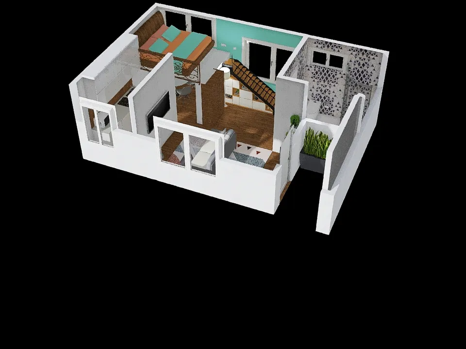 casa pequeña 3d design renderings