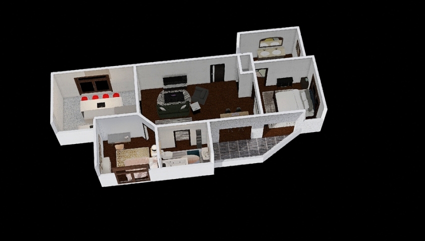 Modern Apartment for Single Parent And Daughter 3d design picture 98.69