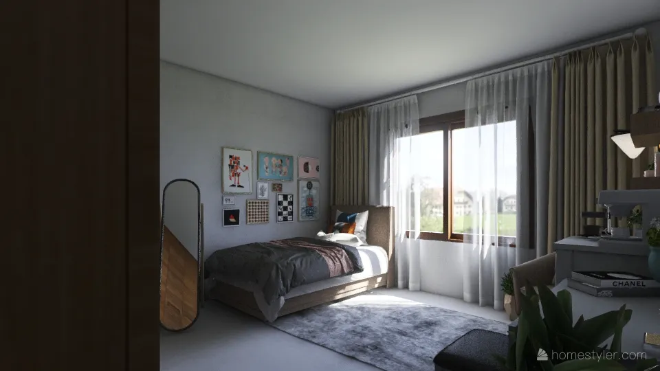 Nabaa' bedroom 3d design renderings