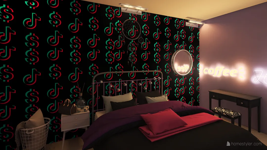 Tik Tok Room 3d design renderings
