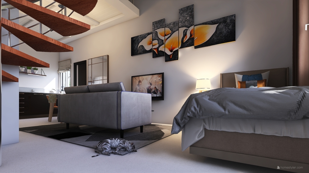 SOLANA END UNIT D with loft 3d design renderings