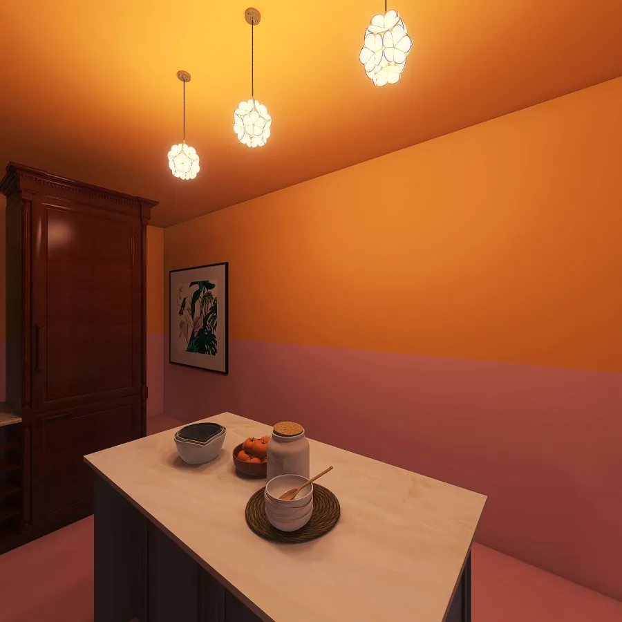 Jessie's Media Room & Kitchen 3d design renderings