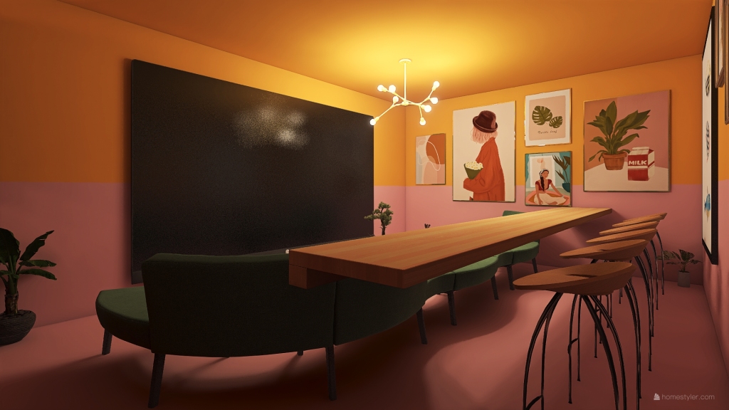 Jessie's Media Room 3d design renderings