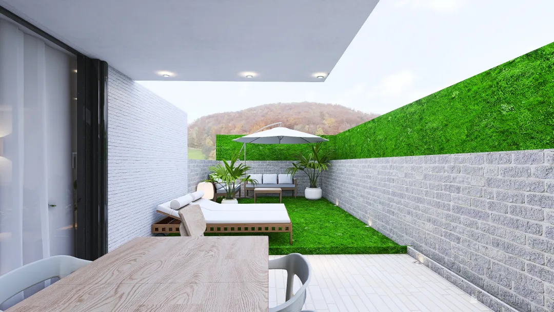 Casa Definitiva Muro gris 3d design renderings