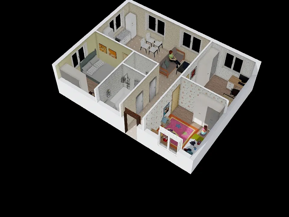 одноэтажник 7,5 на 10 3d design renderings