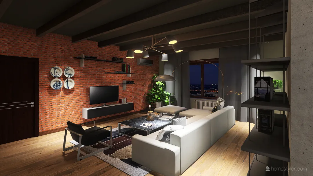 Квартира в стиле "Лофт" 3d design renderings