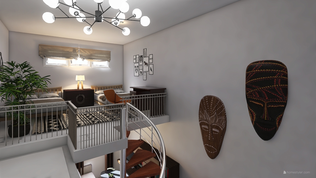 SOLANA END UNIT G with loft 3d design renderings