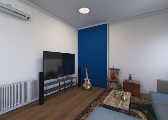 Living room-office adaptation Design Rendering