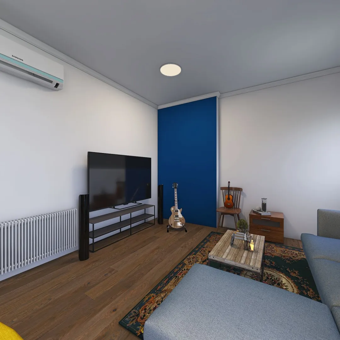 Living room-office adaptation 3d design renderings