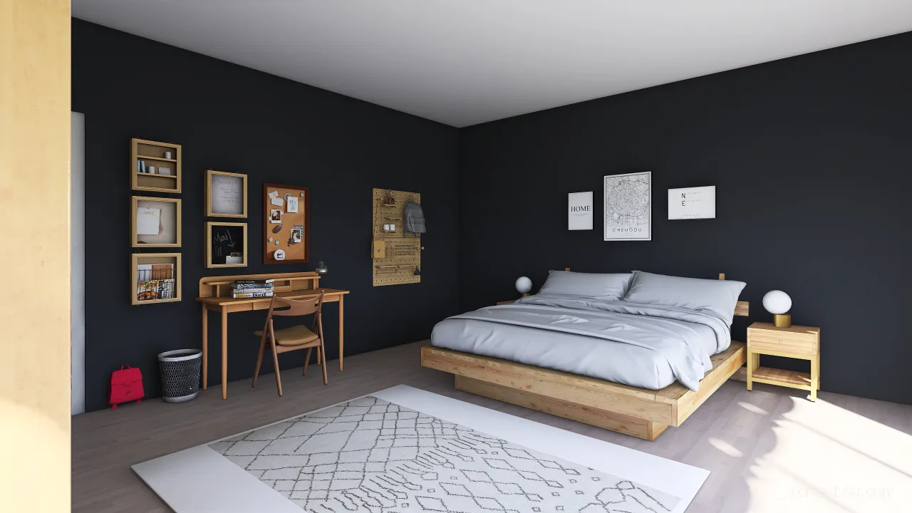 Black room 3d design renderings